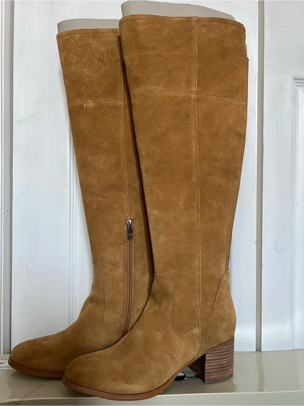 Marc Fisher Epic Over the Knee Boots Medium Brown Suede Size 7.5M Wide Calf